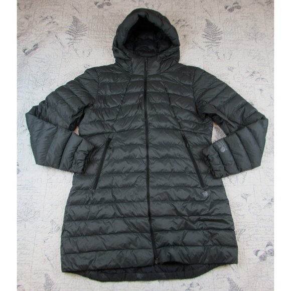 Mountain Hardwear Down Parka Womens Green Rhea Ridge Hooded 600 Jacket Coat L - Picture 6 of 8